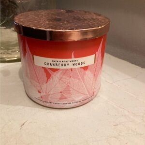 Bath & Body Works Red Candle with Botanical Design